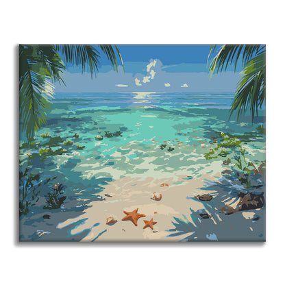 Rivage aux étoiles de mer – Peinture par numéros