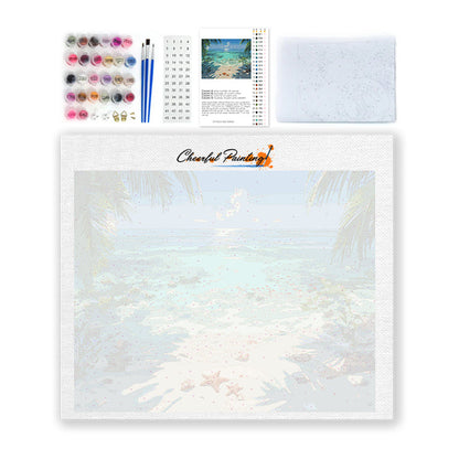 Rivage aux étoiles de mer – Peinture par numéros