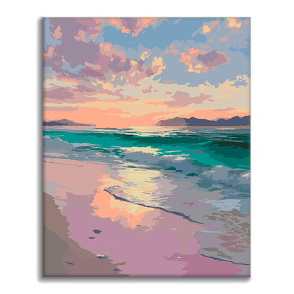 Sérénité au coucher du soleil – Peinture par numéros