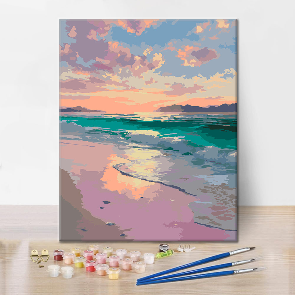 Sérénité au coucher du soleil – Peinture par numéros