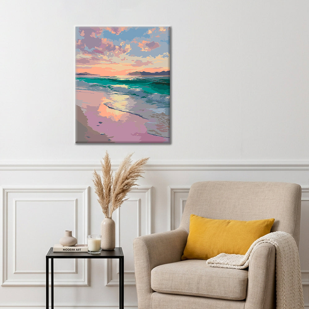 Sérénité au coucher du soleil – Peinture par numéros
