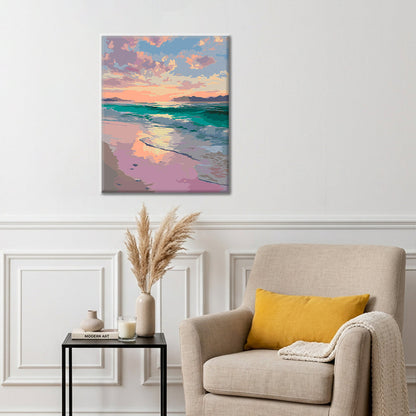 Sérénité au coucher du soleil – Peinture par numéros