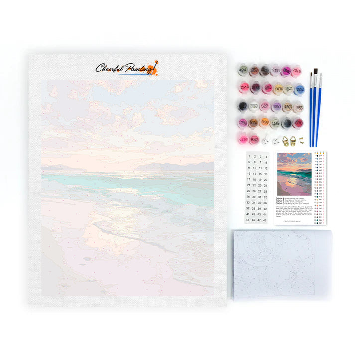 Sérénité au coucher du soleil – Peinture par numéros