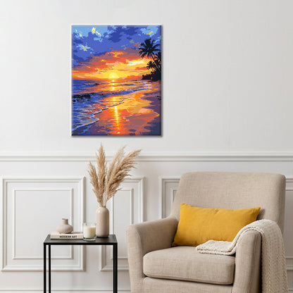 Coucher de soleil tropical – Peinture par numéros