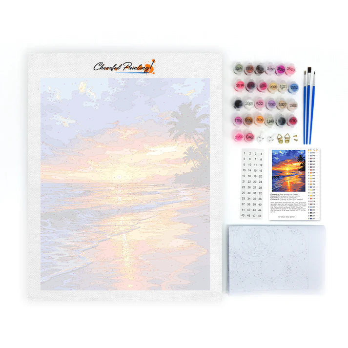 Coucher de soleil tropical – Peinture par numéros
