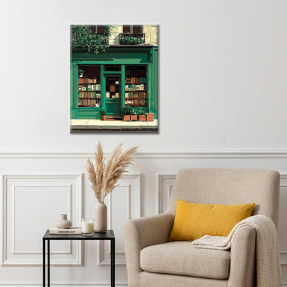 Librairie verte vintage – Peinture par numéros