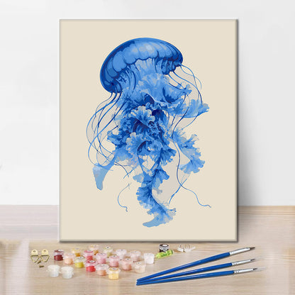 Méduse à floraison bleue - Peinture par numéros