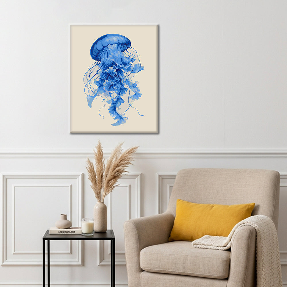 Méduse à floraison bleue - Peinture par numéros