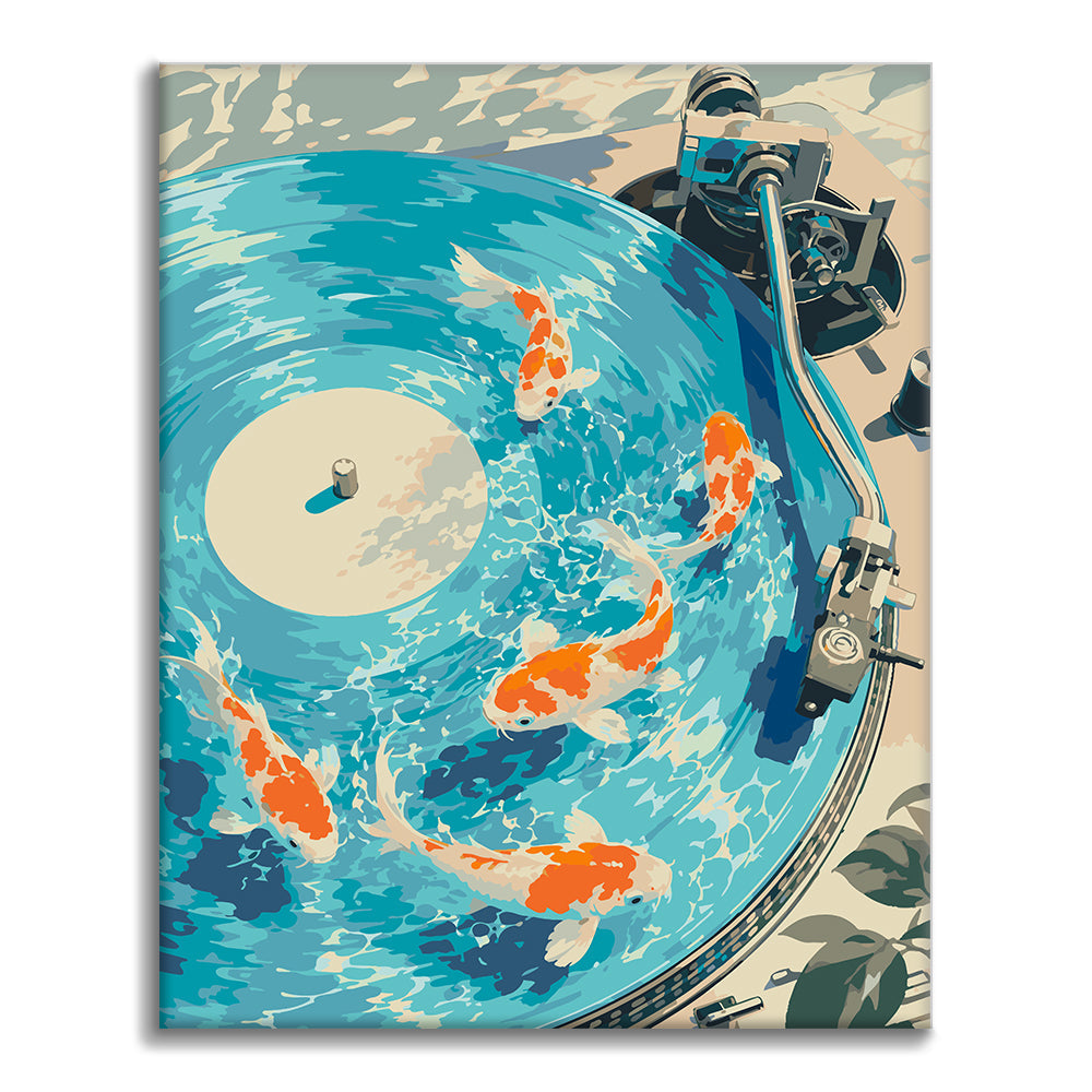 Koi sur disque - Peinture par numéros