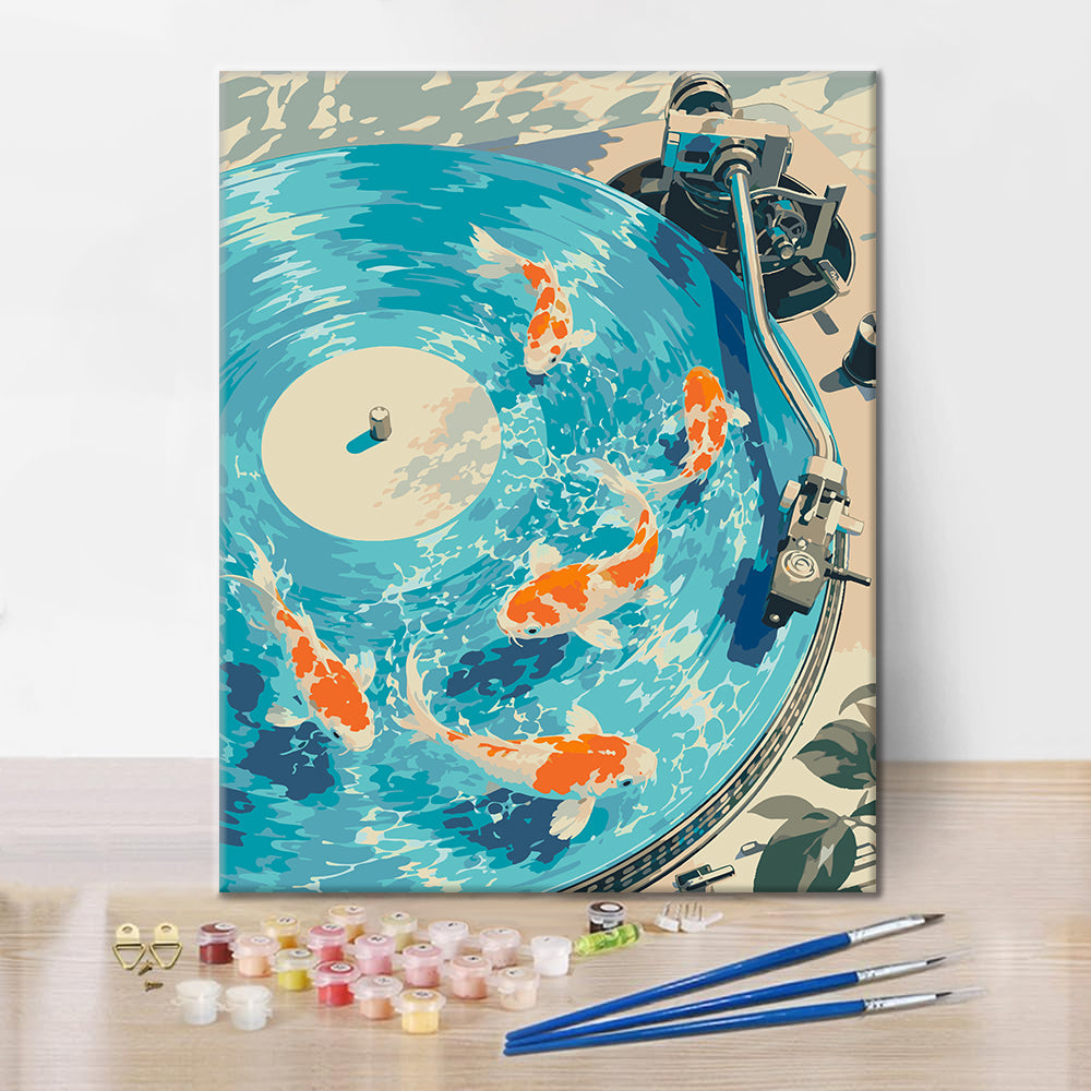 Koi sur disque - Peinture par numéros