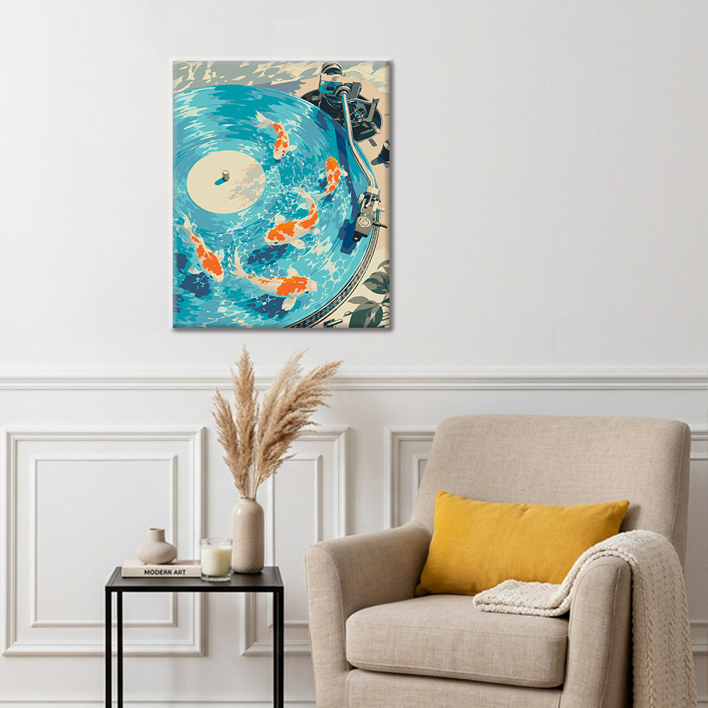 Koi sur disque - Peinture par numéros