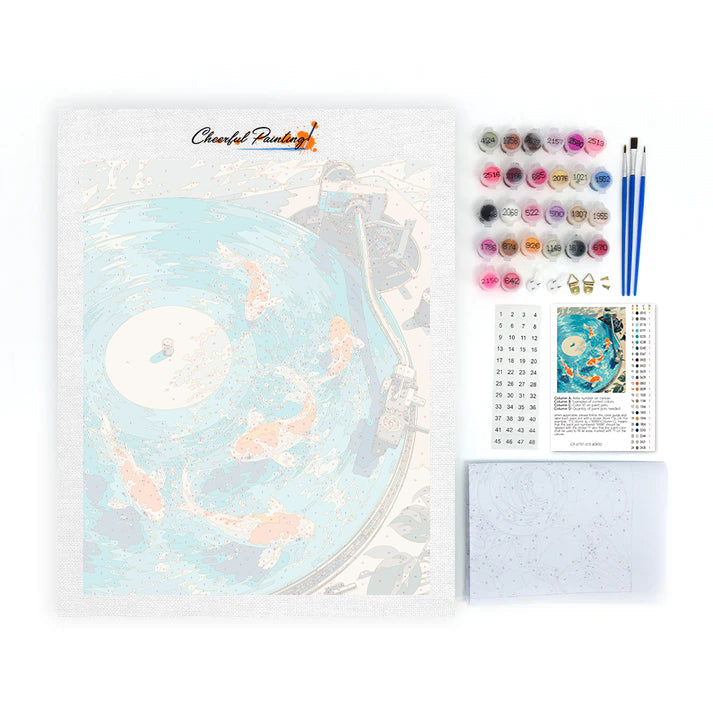 Koi sur disque - Peinture par numéros