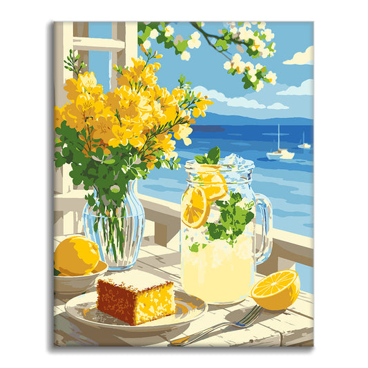 Citron au bord de la mer - Peinture par numéros