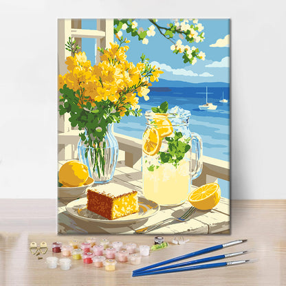 Citron au bord de la mer - Peinture par numéros