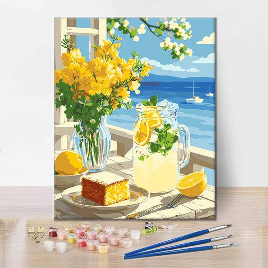 Citron au bord de la mer - Peinture par numéros
