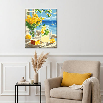 Citron au bord de la mer - Peinture par numéros
