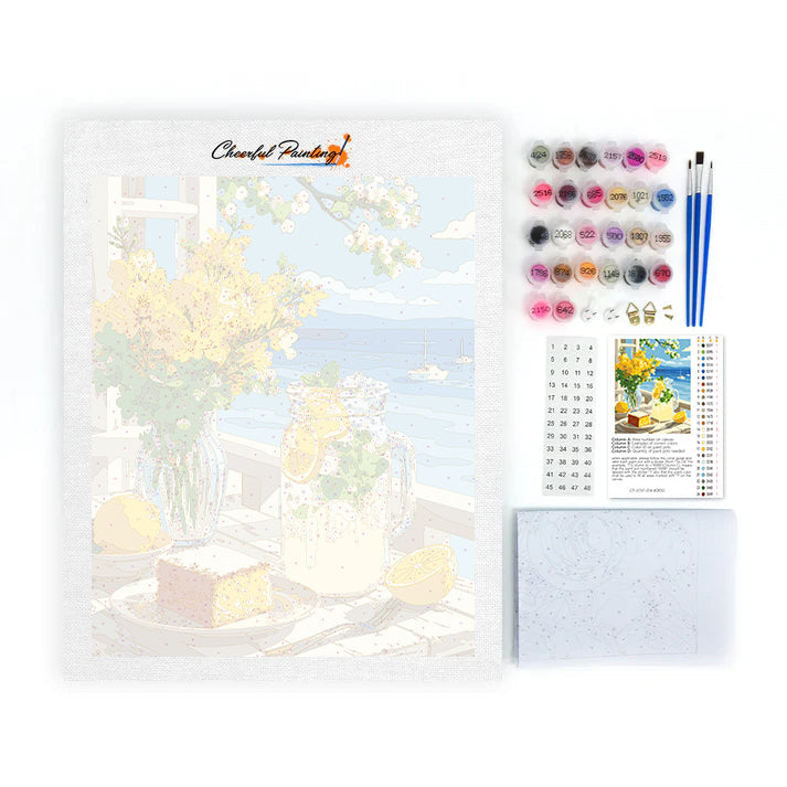 Citron au bord de la mer - Peinture par numéros