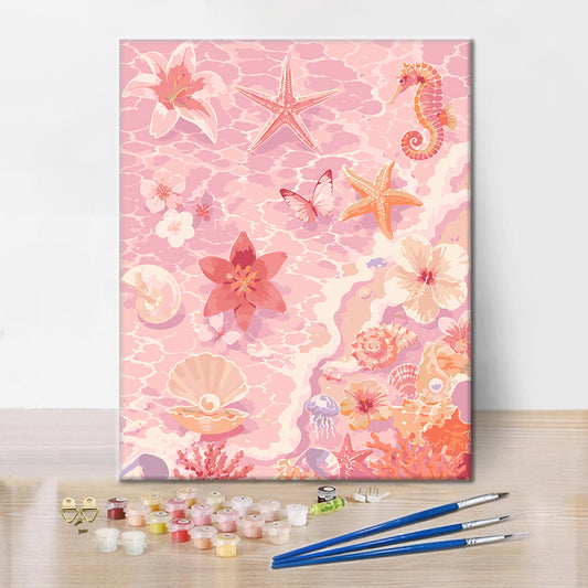 Trésors de l'océan rose - Peinture par numéros
