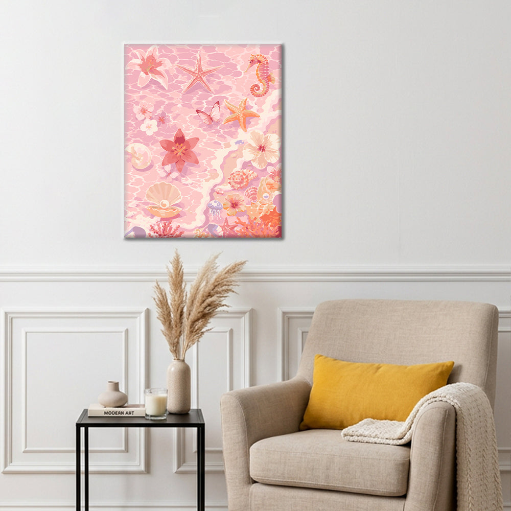 Trésors de l'océan rose - Peinture par numéros