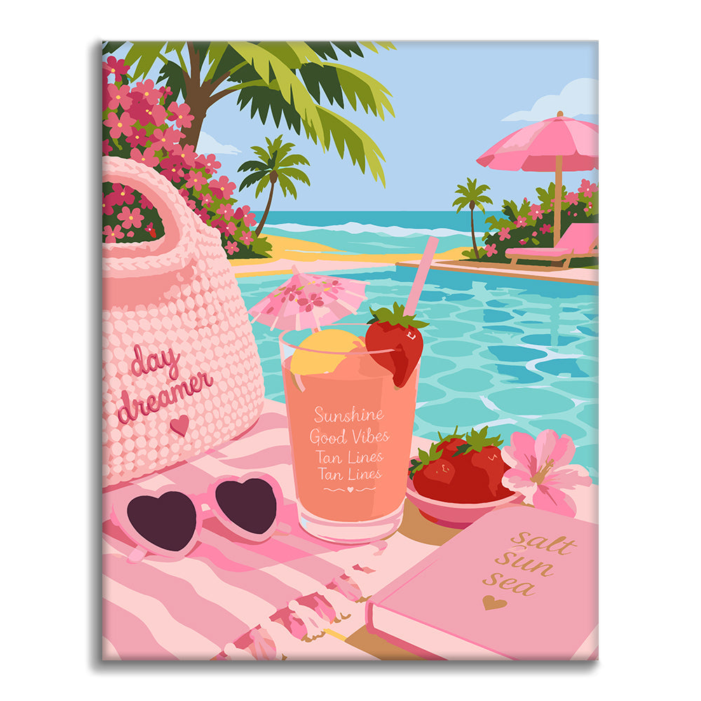 Évasion estivale rose - Peinture par numéros
