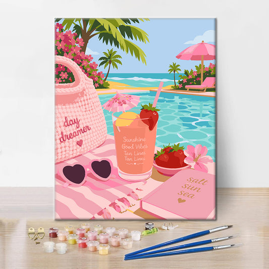 Évasion estivale rose - Peinture par numéros
