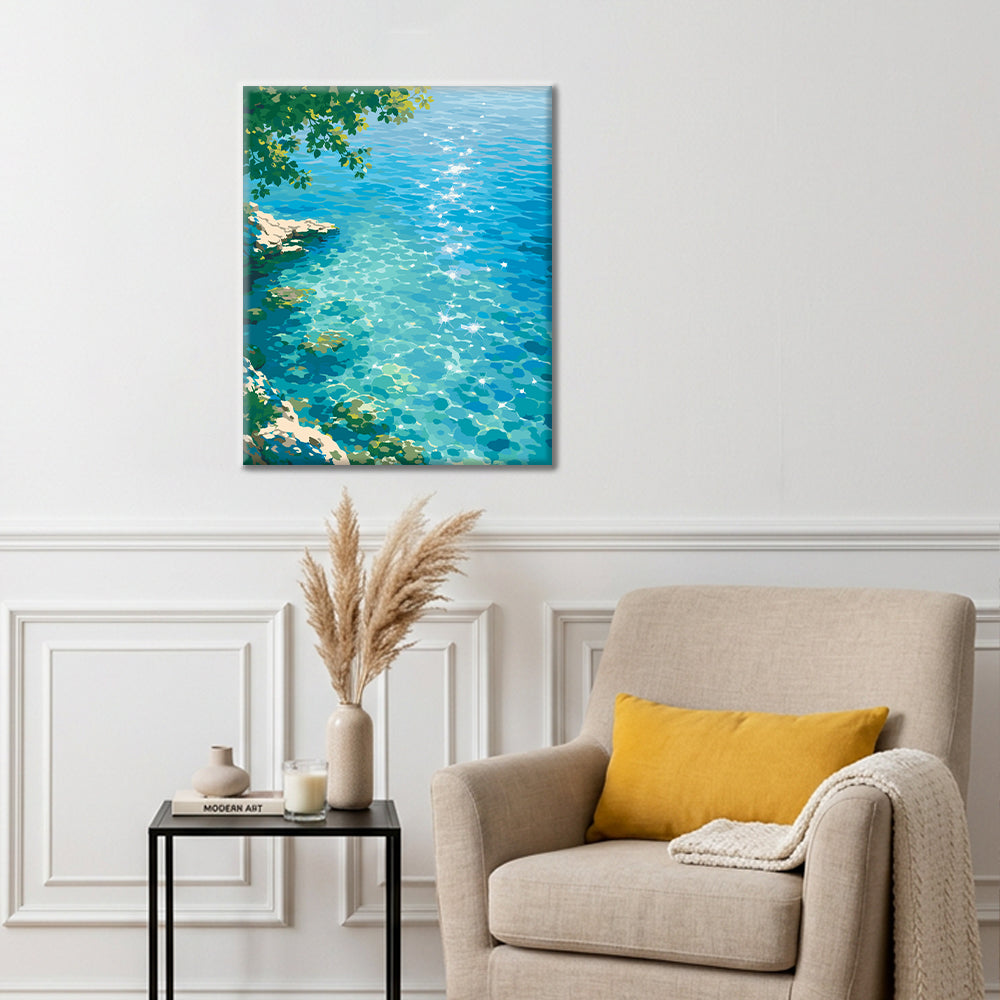 Lumière du soleil sur la mer - Peinture par numéros