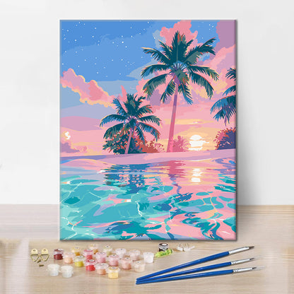 Reflets du coucher de soleil - Peinture par numéros