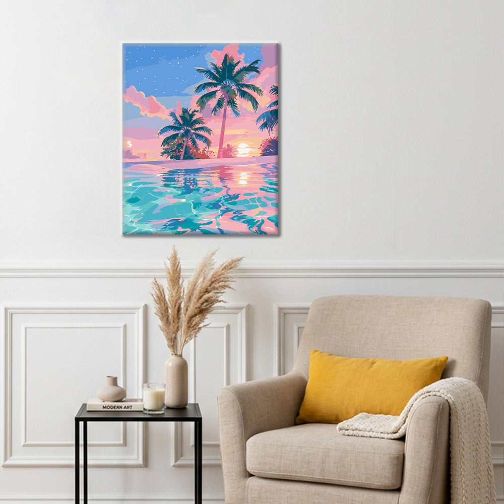 Reflets du coucher de soleil - Peinture par numéros