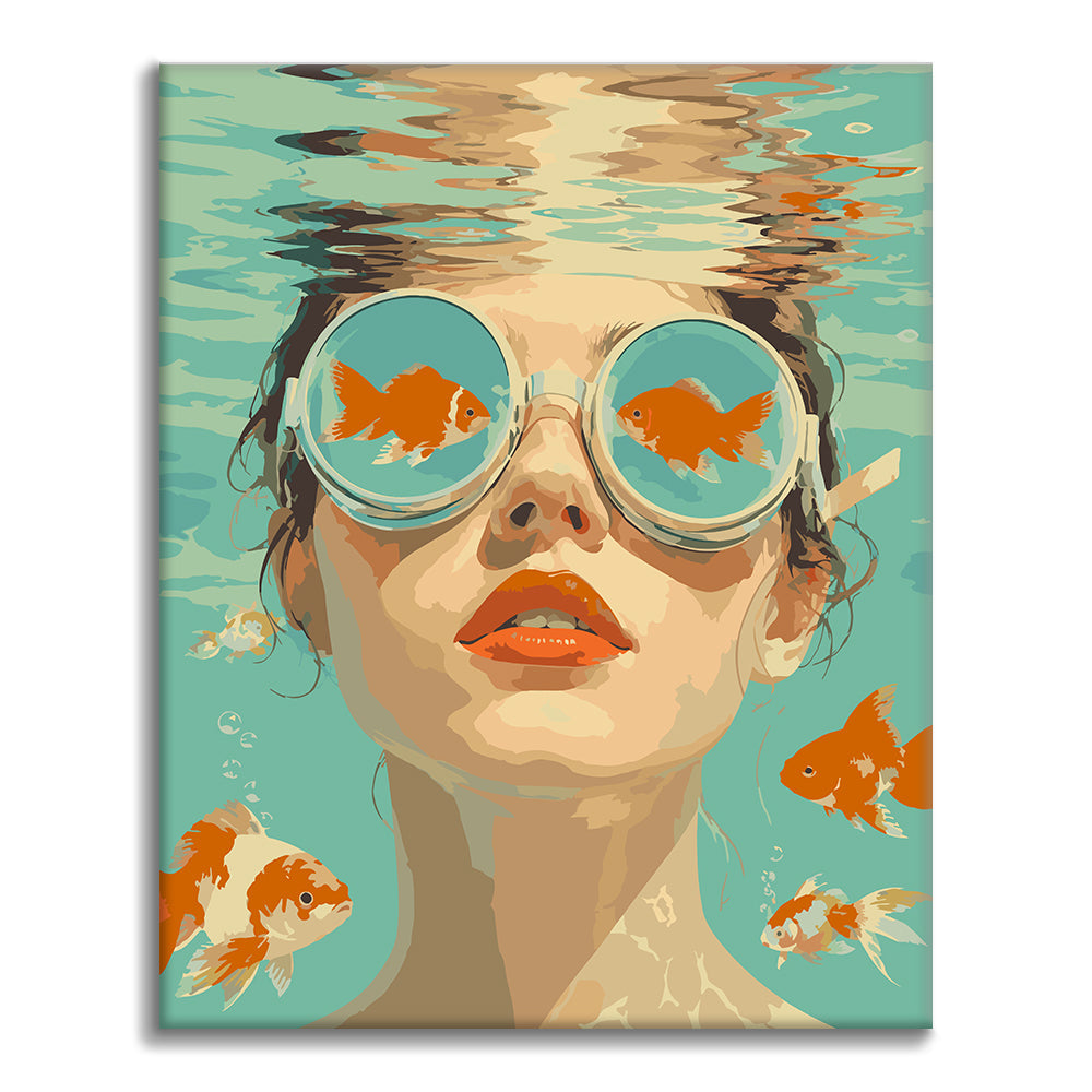 À travers les yeux d'un poisson rouge - Peinture par numéros