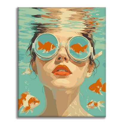 À travers les yeux d'un poisson rouge - Peinture par numéros