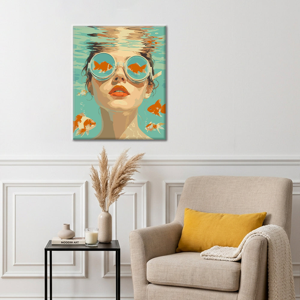 À travers les yeux d'un poisson rouge - Peinture par numéros