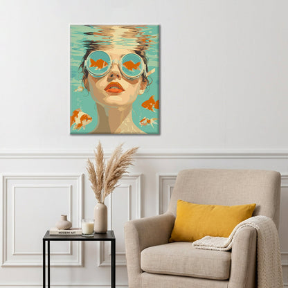 À travers les yeux d'un poisson rouge - Peinture par numéros