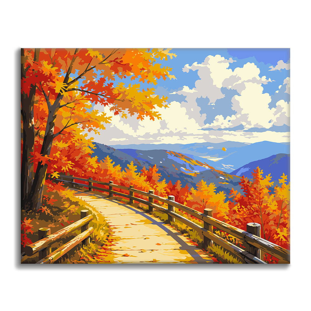 Sentier de montagne en automne – Peinture par numéros