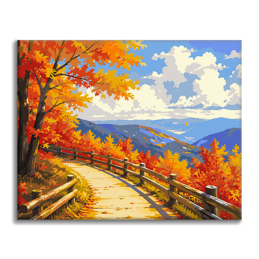 Sentier de montagne en automne – Peinture par numéros