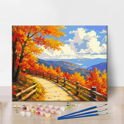 Sentier de montagne en automne – Peinture par numéros