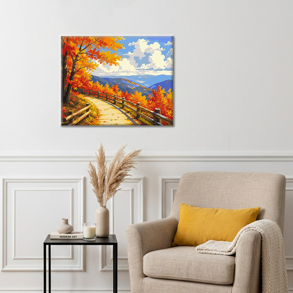 Sentier de montagne en automne – Peinture par numéros