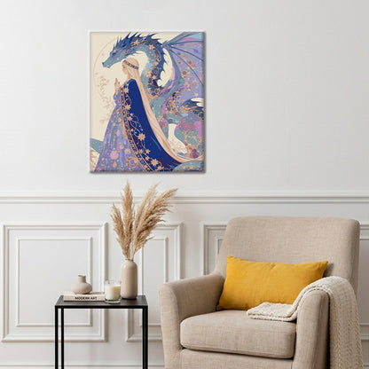 Femme au clair de lune et dragon – Peinture par numéros