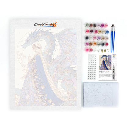 Femme au clair de lune et dragon – Peinture par numéros