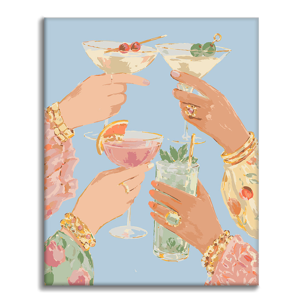 Toast cocktail pastel – Peinture par numéros