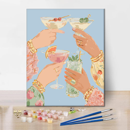Toast cocktail pastel – Peinture par numéros