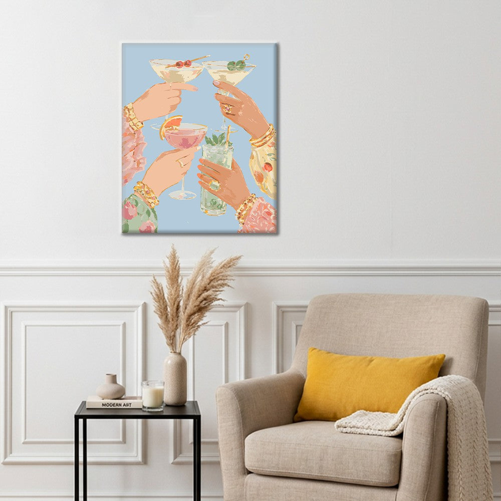 Toast cocktail pastel – Peinture par numéros