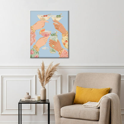 Toast cocktail pastel – Peinture par numéros