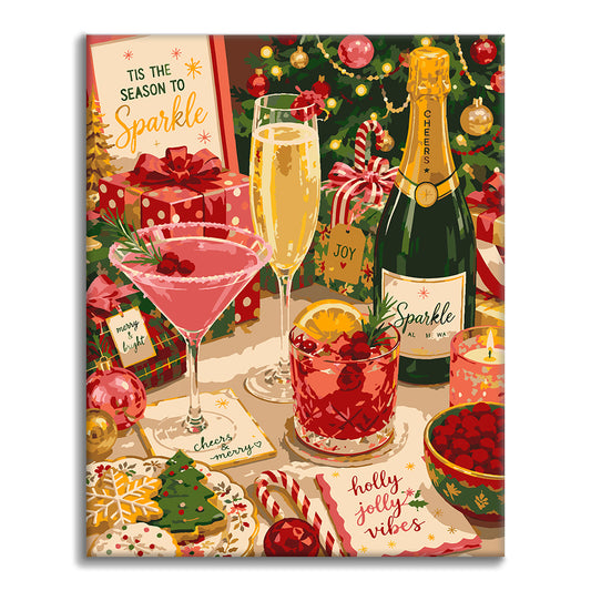 Boissons de Noël et éclat – Peinture par numéros