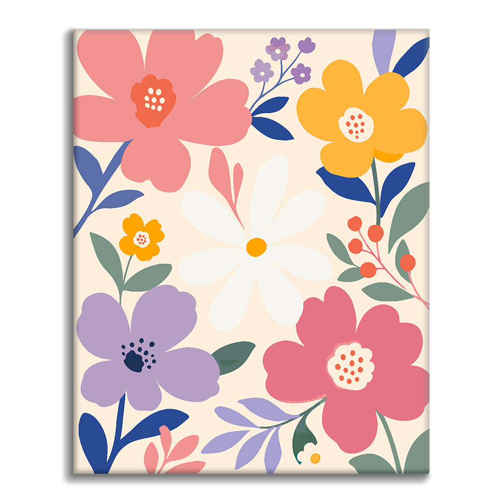 Fleurs pastel modernes – Peinture par numéros