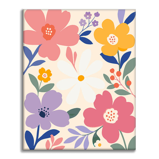 Fleurs pastel modernes – Peinture par numéros