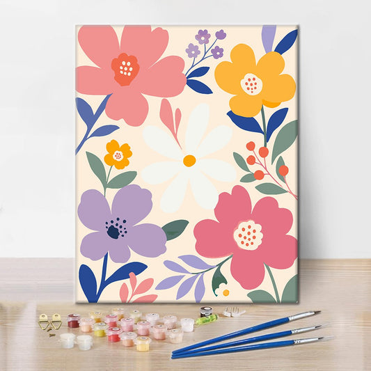 Fleurs pastel modernes – Peinture par numéros
