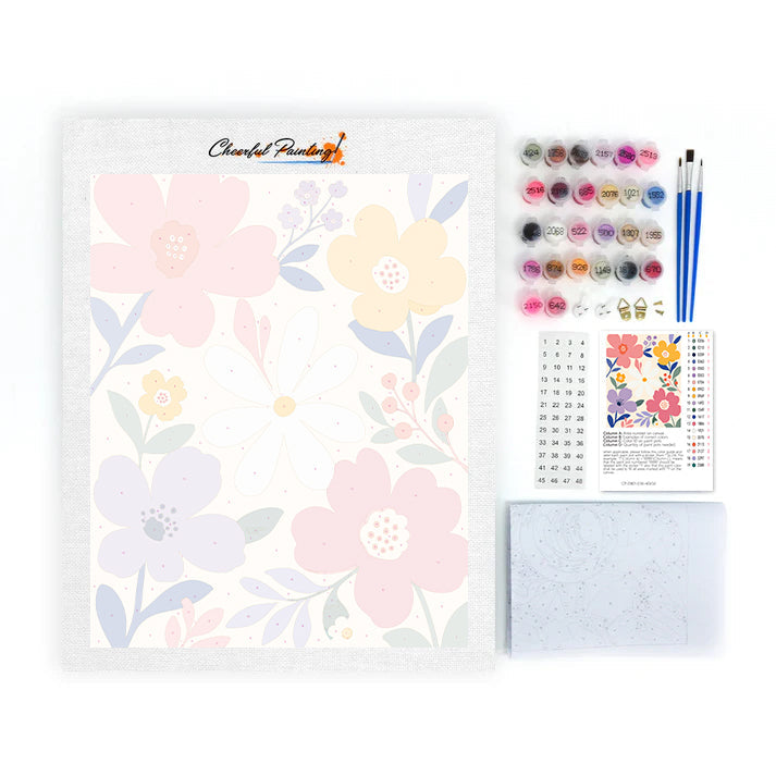 Fleurs pastel modernes – Peinture par numéros