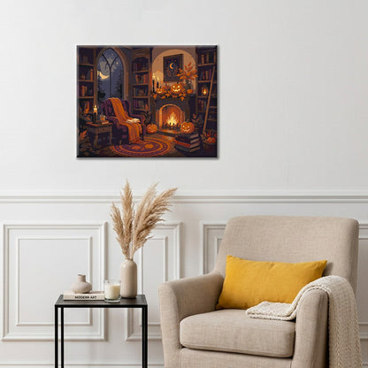 Bibliothèque cosy d’Halloween – Peinture par numéros