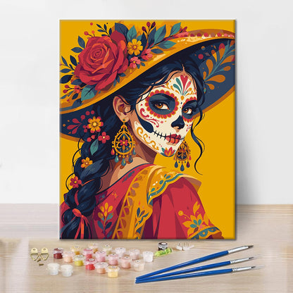 Femme du Jour des Morts – Peinture par numéros