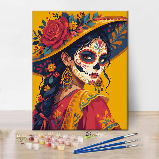 Femme du Jour des Morts – Peinture par numéros